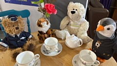Bear and friends enjoy tea at Emmaus Mossley