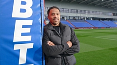New Oldham capture Jordan Turner pictured at Boundary Park ahead of last night's game. Image courtesy of ORLFC