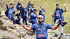 Afruz Miah, BEM, with his fellow climbers