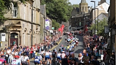 An Uppermill scene during the 2019 Tour of Britain race