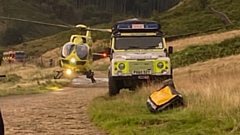 A scene from the rescue drama at Dean Rocks above Dovestones