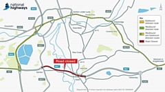 The main diversion route for drivers during the weekend closure 