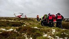 The rescue scene close to Dean Rocks yesterday