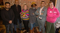 Pictured (left to right) are: Kamal Rob (Khanu Galli), Anwar Ali (Upturn), Liz Whitehead (Oldham Council), Adama Kaba (Wo-maama), Arif Mohid (Aim Higher Tuition) and Jane Glaysher-White (Active Together)