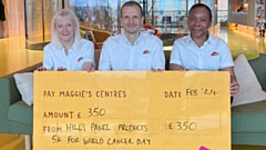 Pictured (left to right) are: Carole Hamnett-Sadler, HR Manager, Dan Mounsey, Marketing and Business Development Director, and Kenika Gumbs, Assistant Marketing Manager, with HPP’s cheque for Maggie’s