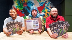 'News To Me' fanzine contributors Michael, Karac and Daz