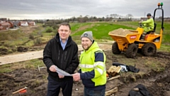 Councillor Chris Goodwin visited the site to meet the hard-working people who are making the space a reality