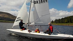 Pictured sailing at Dovestone are Anne Webb, Mary Dunkerley and Graham Massey