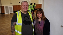 Gary, a companion at Emmaus Mossley, with Angie Tayor, Co-ordinator at Mossley Community Centre