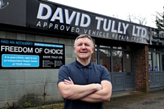David Tully, outside his business, David Tully Ltd in Rochdale. Image courtesy of the MEN