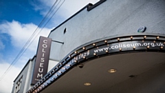 The iconic former Oldham Coliseum Theatre building on Fairbottom Street in the town centre