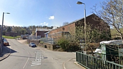 The warehouse site off Waggon Road, Mossley, planned for conversion into football pitch and cricket nets. Image courtesy of Google Maps