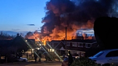 A Chronicle reader captured the scene of the fire with our two pictures