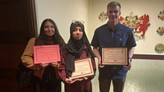 Pictured are OSFC's Jennah Amin, Aysha Iqbal and Joshua Tindall