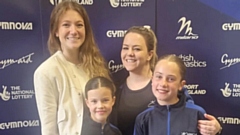 Eclipse coach's Sarah Bates (left) and Kathryn McDonald are pictured with Lucy and Isabel