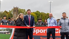 Suzannah Reeves and Jim McMahon open the facility, joined by Pinnacle Learning Trust CEO, Nick Lowry and David Jackson, Course Leader for Sport