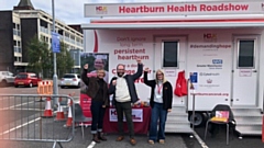 The Heartburn Cancer UK mobile unit which has been touring Greater Manchester