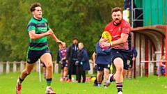 Oldham's Alex Jobson makes a break. Image courtesy of Tim Abram