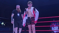 Champ Tommy Sheridan is pictured in Armenia