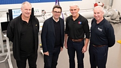 Pictured are: Alain Dilworth (Made Smarter North West), Andy Burnham (Mayor of Greater Manchester), Kenneth Fairbairn (JWF Process Solutions) and Robert Allan (Stream Measurement)