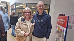 Matt and Samantha pictured at the Oldham Sixth Form College