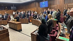 A scene from Wednesday's full council meeting