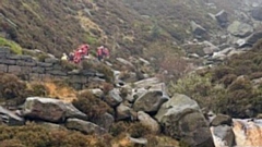 A scene from the incident at Birchen Clough