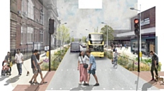 An artist impression of the Rochdale Road improvements. Image courtesy of Oldham Council / TfGM