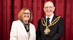 The Mayor of Oldham Cllr Eddie Moores and his wife, the Mayoress Kath Moores