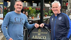 Steve Southern (right) is pictured with Phil Allingan at Caffe Abaco
