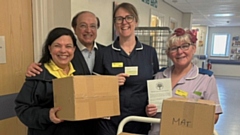 The period poverty project representatives visited the Royal Oldham hospital