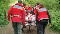 A scene from the rescue at Alkrington Woods