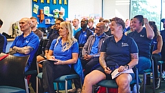 The Oldham Active fitness team pictured during their training