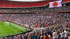 Thousands of Latics fans at Wembley today