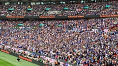 The boards say it all - there were well over 20,000 Latics fans at Wembley Stadium