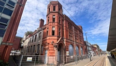 The first restoration works have begun on the Prudential Building in Oldham town centre. Image courtesy of Oldham Council