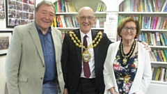 The Mayor and Mayoress with former Chadderton school teacher Steve Rigby, who founded 3Cs in 1978 and was awarded the British Empire Medal in the 2025 King's New Year's Honours for services to young people in Oldham