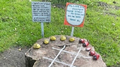 The stones which had been crafted in a specially created mini oasis of calm