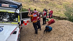 A scene from the rescue incident at Cowbury reservoir