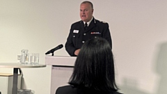 Stephen Watson speaking at a press conference today. Image courtesy of Sydney Morgan/LDRS