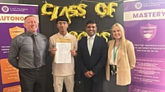 Tameem Shah (second from left) was the highest-attaining student this year with seven Grade 9s, two Grade 8s and a Grade 6