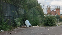Rubbish dumped and tree cuttings not cleared away on West End Street in Oldham. Images courtesy of Mohammed Hussain