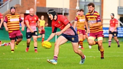 Corey Kelly touches down for Oldham. Image courtesy of Tim Abram