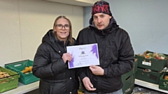 FCHO stronger communities manager Naomi Martin Smith is pictured with Gavin Millwood