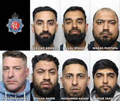 Mugshots of the seven men convicted 
