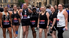 Nicola Gay, Francesca Horsfield, Beth Chay, Lisa Jenkins, Ashleigh Smith, Rhia Edwards and Vimbai Nzidha took on the challenge to raise money for the Welcome Into Our Care boxes 